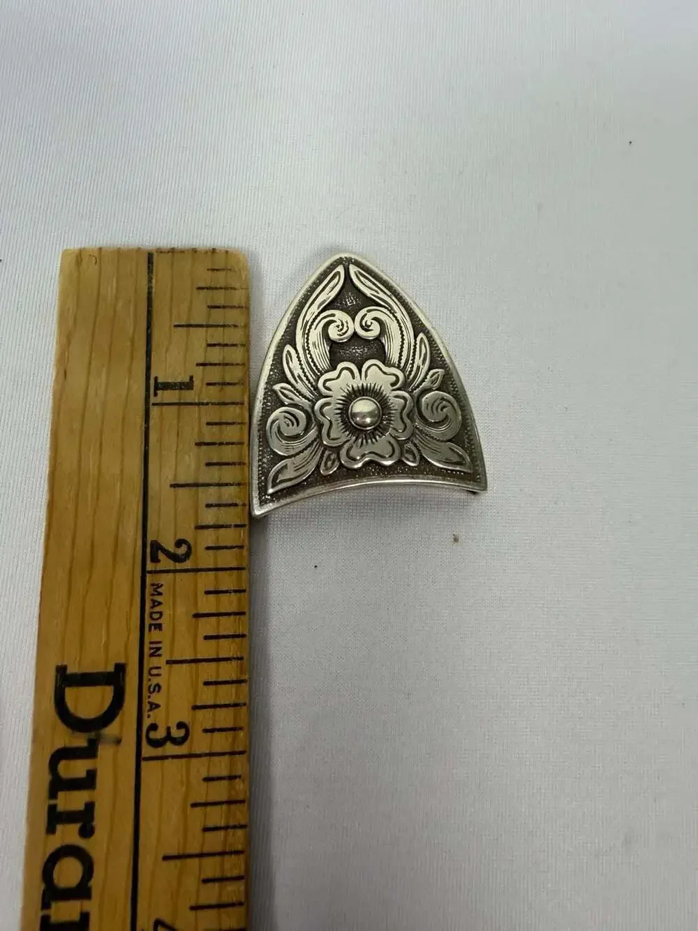 Western Floral and Vine Engraved Silver Belt Tips and Keepers Loop Lot of 7